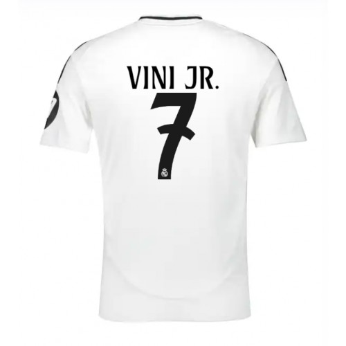 Fotballdrakt Herre Real Madrid Vinicius Junior #7 Hjemmedrakt 2024-25 Kortermet